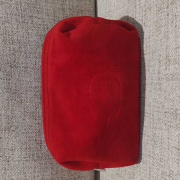 Dior Red Velvet Makeup Cosmetics Pouch Bag Case Used Spots - Picture 1 of 8